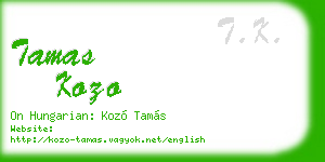 tamas kozo business card